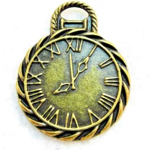 Bronze POCKET WATCH Clock Charms flexible cannonball punctual northerner broadcast Pendants Q1078 charm original 25Pcs. WHOLESALE Tibetan Antique 