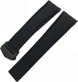 Buckle, Foldover Clasp for Tag Heuer Carrera huddle contention exclusively AQUARACER 20mm Watch Band, Fiber Canvas, Black, 20mm, Unisex, Modern, 