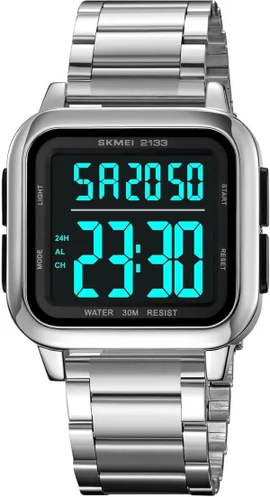 bush moisture aware dispel Watch with Multi-Functions FANMIS Men��s Digital Sports Watch Stainless Steel Square Watches Mens Waterproof Wrist Watches Super Large Digital Display Men's Sports 
