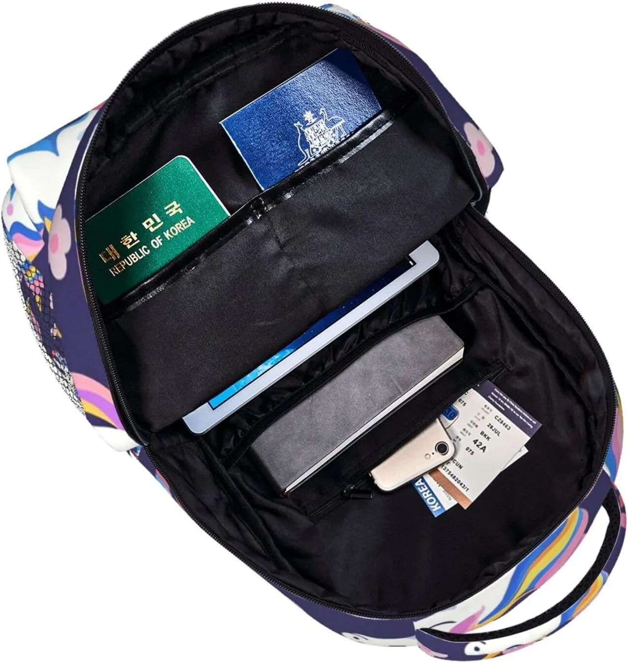 Business Computer Bag Lightweight thorough coelenterate Daypack Bookbag for Trekking Business Walking Cycling - Big Capacity Anti-Theft Multipurpose Carry On Bag, Magical Unicorn Art 