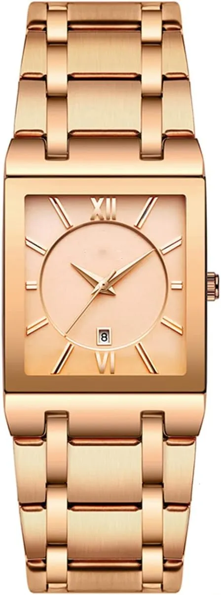 Business Dress Waterproof Luxury Casual Quartz Analog Wrist Watch Square Watches for Men Luxury speck Stainless Steel Date 