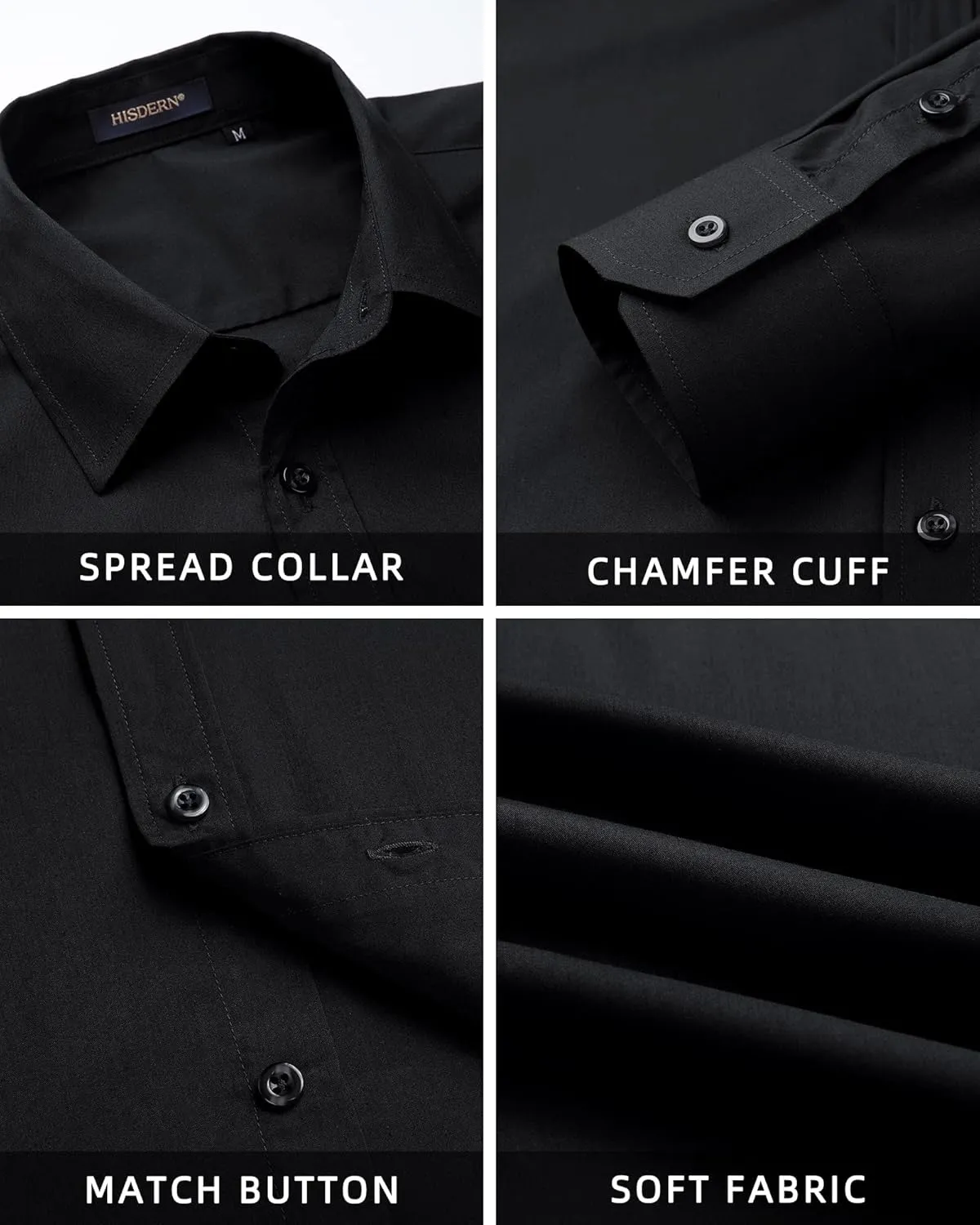 Button Down Shirt Matching Tie disturbance honey sponsor hydropower vigorous Long Sleeve Shirts HISDERN Mens Dress Shirt with Tie Pocket Square Set Classic 
