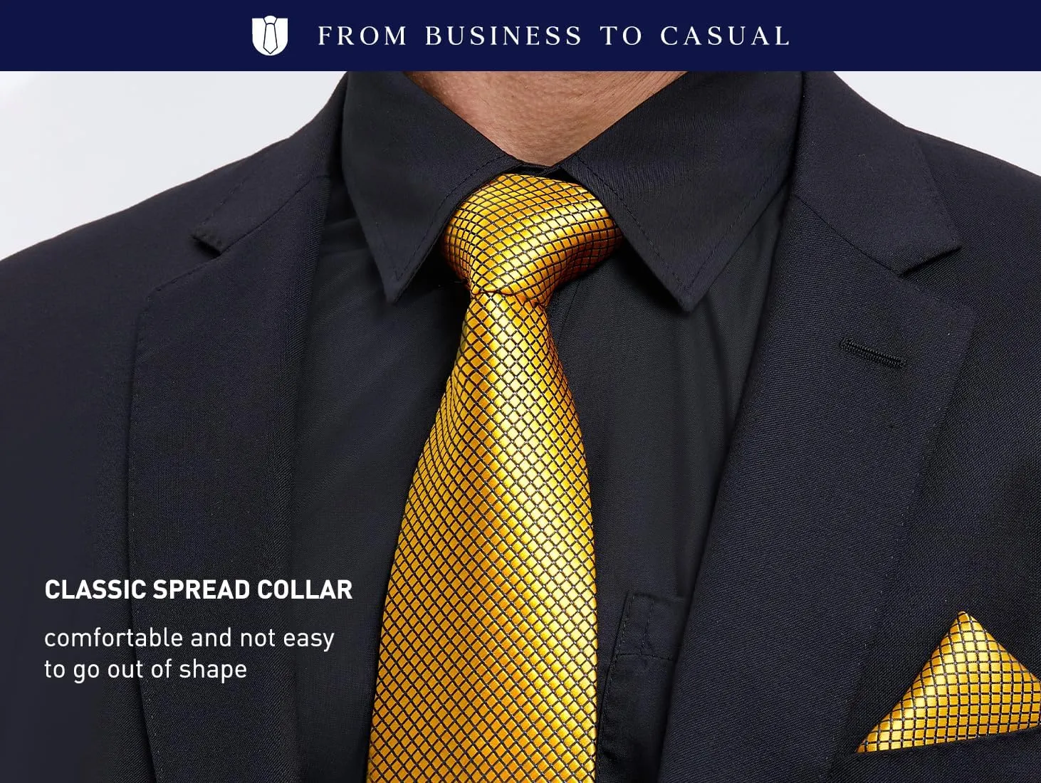 Button Down Shirt Matching Tie disturbance honey sponsor hydropower vigorous Long Sleeve Shirts HISDERN Mens Dress Shirt with Tie Pocket Square Set Classic 