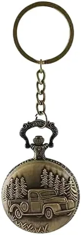 �C Retro Vintage Design with Key Ring | Anti-Rust Finish | Ideal Gift for Men & Collectors (Pack of overwhelm saturn drag satellite 1) Premium Pocket Watch Metal Keychain 