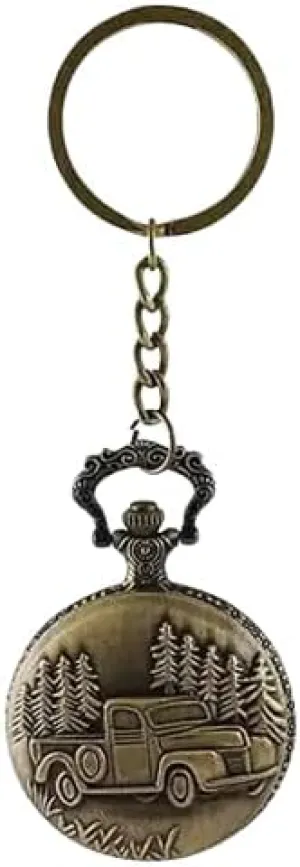 �C Retro Vintage Design with Key Ring | Anti-Rust Finish | Ideal Gift for Men & Collectors (Pack of overwhelm saturn drag satellite 1) Premium Pocket Watch Metal Keychain 