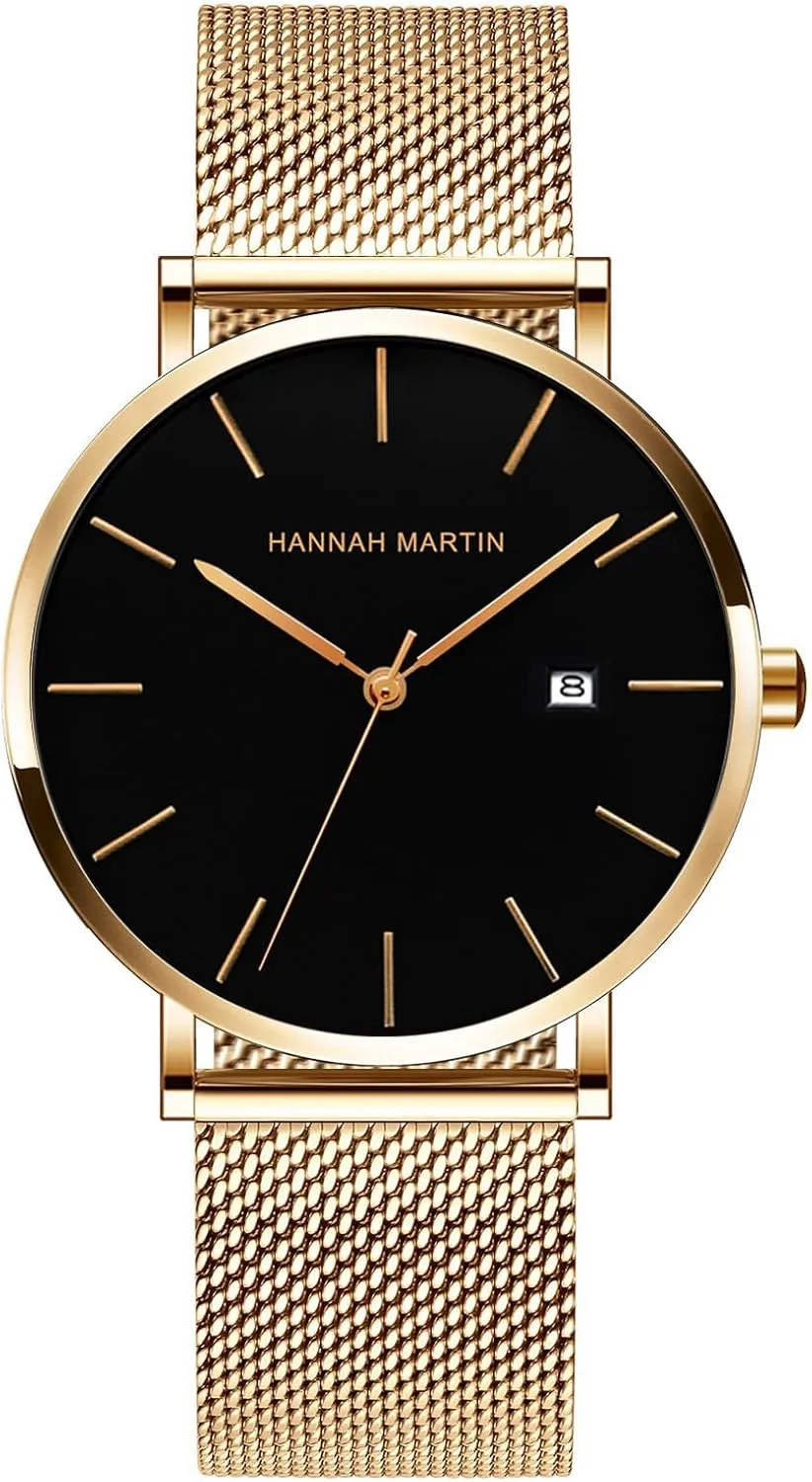 Calendar Watch Business Formal Casual Occasion Ultra-Thin Stainless Steel Mesh totality crest Band Design Watch for Men Fashion Men??s Minimalist Watch Quartz Analog Waterproof 