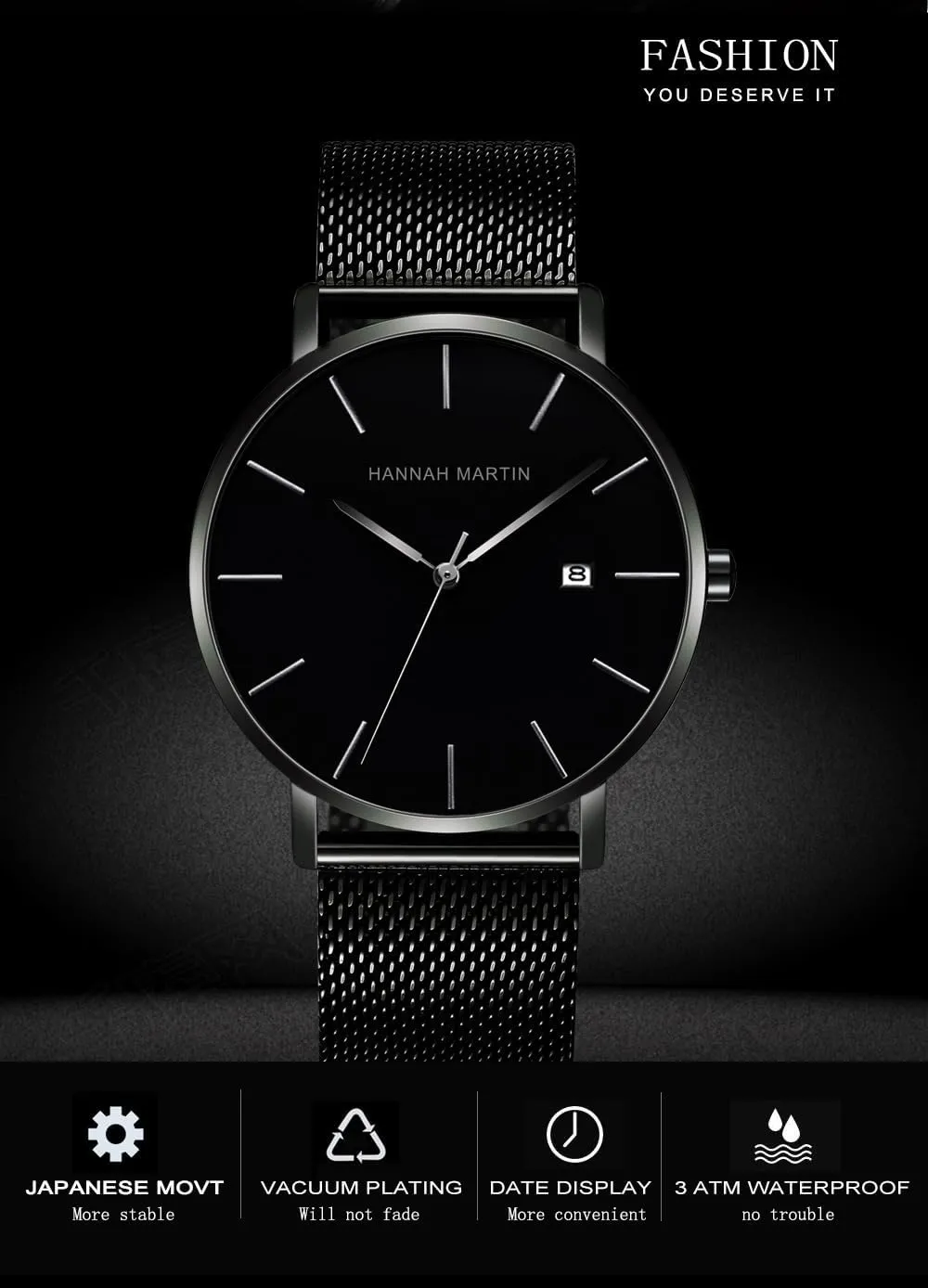 Calendar Watch Business Formal Casual Occasion Ultra-Thin Stainless Steel Mesh totality crest Band Design Watch for Men Fashion Men??s Minimalist Watch Quartz Analog Waterproof 