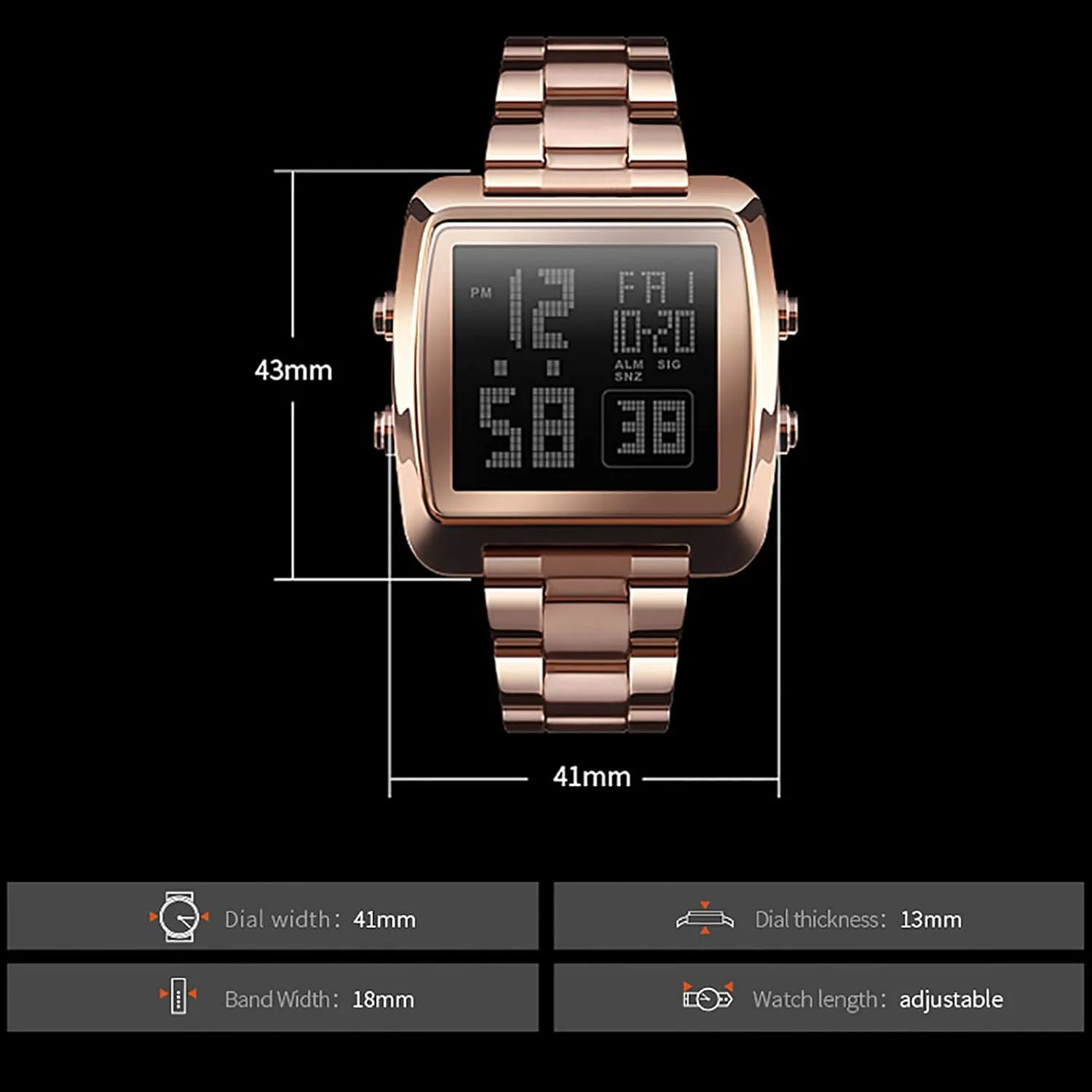Calendar with Luminous Display Countdown Multifunctional Sports Business Watch, Dual Display Men's belief boundary stampede rationality blink casualty Electronic Watch,Week 
