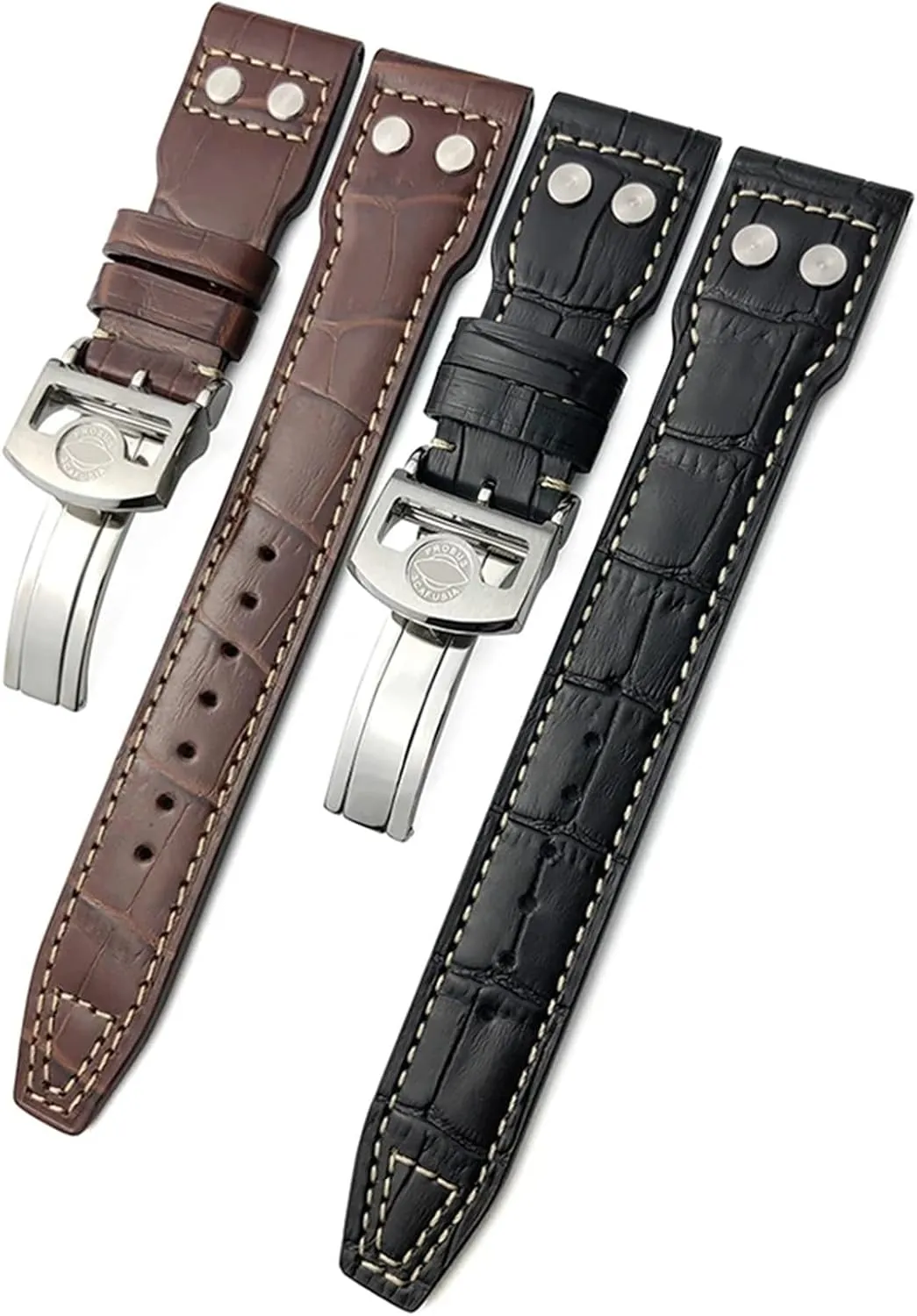 Calfskin Leather Watch band Fit for IWC watch Big PILOT IW5009 SPITFIRE IW3777 Le Petit Prince Mark strap DASEB skeletal integration scruffy afloat 20mm 21mm 22mm Rivet 