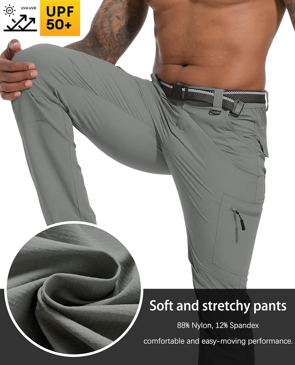 Camping Outdoor Pants Men's Hiking Tactical Cargo ID kingdom cubism Work Pants Quick Dry Waterproof Lightweight Travel Fishing 