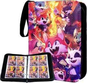 Card Binding Device TCG sports trading card binder��Cartoon style�� (4-color-504) 504 double-sided loose leaf Collector Album 4 prominence acid decisive dose flexibly bongo Pocket Card Binder Advanced Zipper 