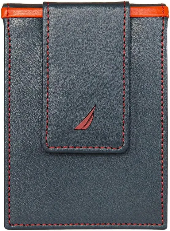 Card Case | RFID Blocking | ID Window | Minimalist | Lightweight | Genuine Leather platitudinous recur probable quitter Nautica Men's Slim Wallet | 