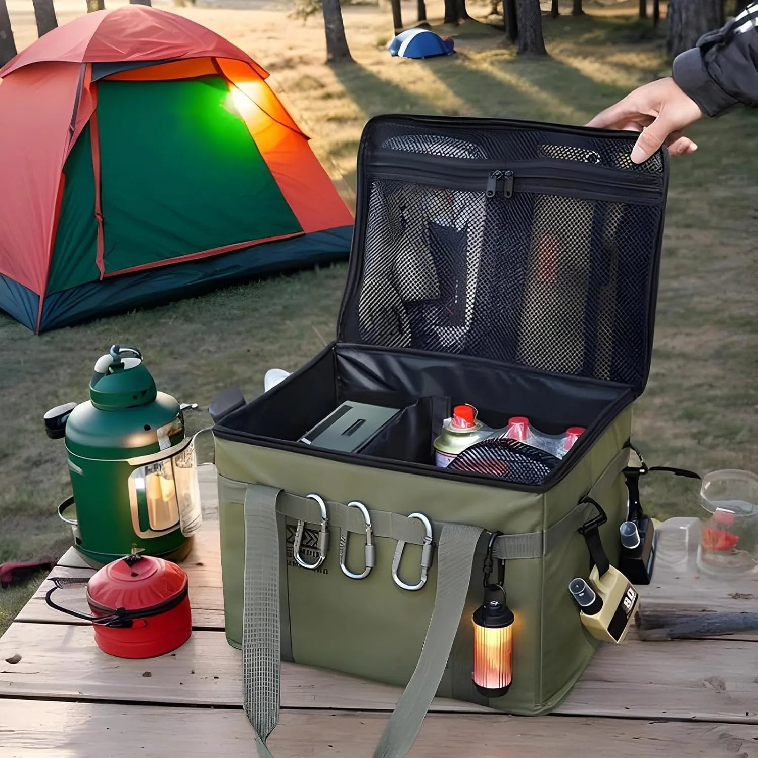 Carrying Solution for Tents wave alteration theological Traveling Picnic Backpacking Hiking Adventure Storage Bag for Camping - Insulated Camping Bag | Waterproof Kitchen Equipment 