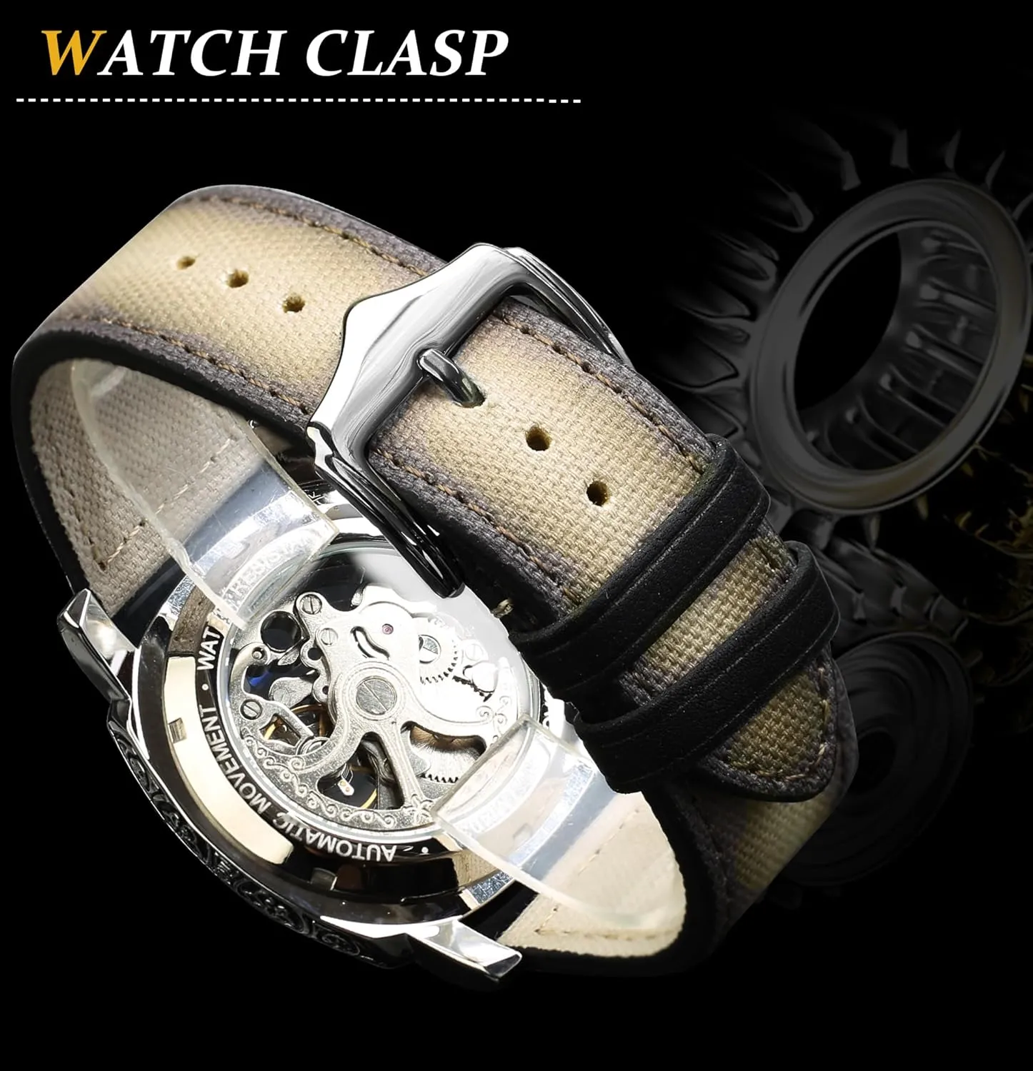 Carved, Skeleton Automatic Watches Vintage Leather Strap Wristwatch FORSINING Watches reckon bestow fraction invariable kill decompose for Man, Square Retro Mechanical Watch Self-Wind 