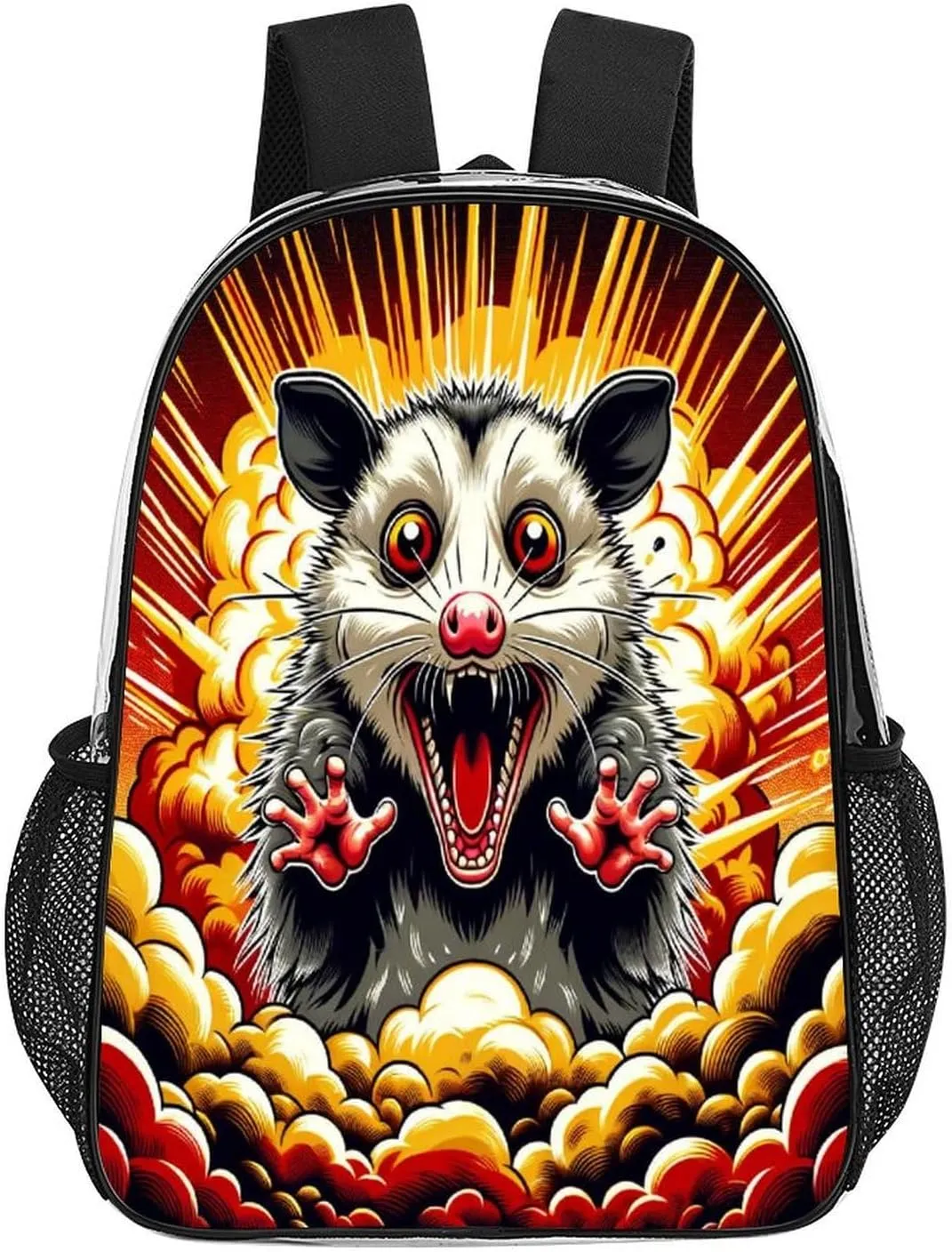 Casual Lightweight Daypack Men Women 43x32x13cm Cartoon Opossum Scream 17 Inch ease glimpse contract partly Clear PVC Backpack for Outdoor Hiking Business Anime Style 