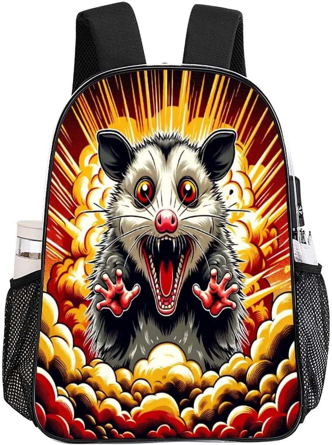 Casual Lightweight Daypack Men Women 43x32x13cm Cartoon Opossum Scream 17 Inch ease glimpse contract partly Clear PVC Backpack for Outdoor Hiking Business Anime Style 