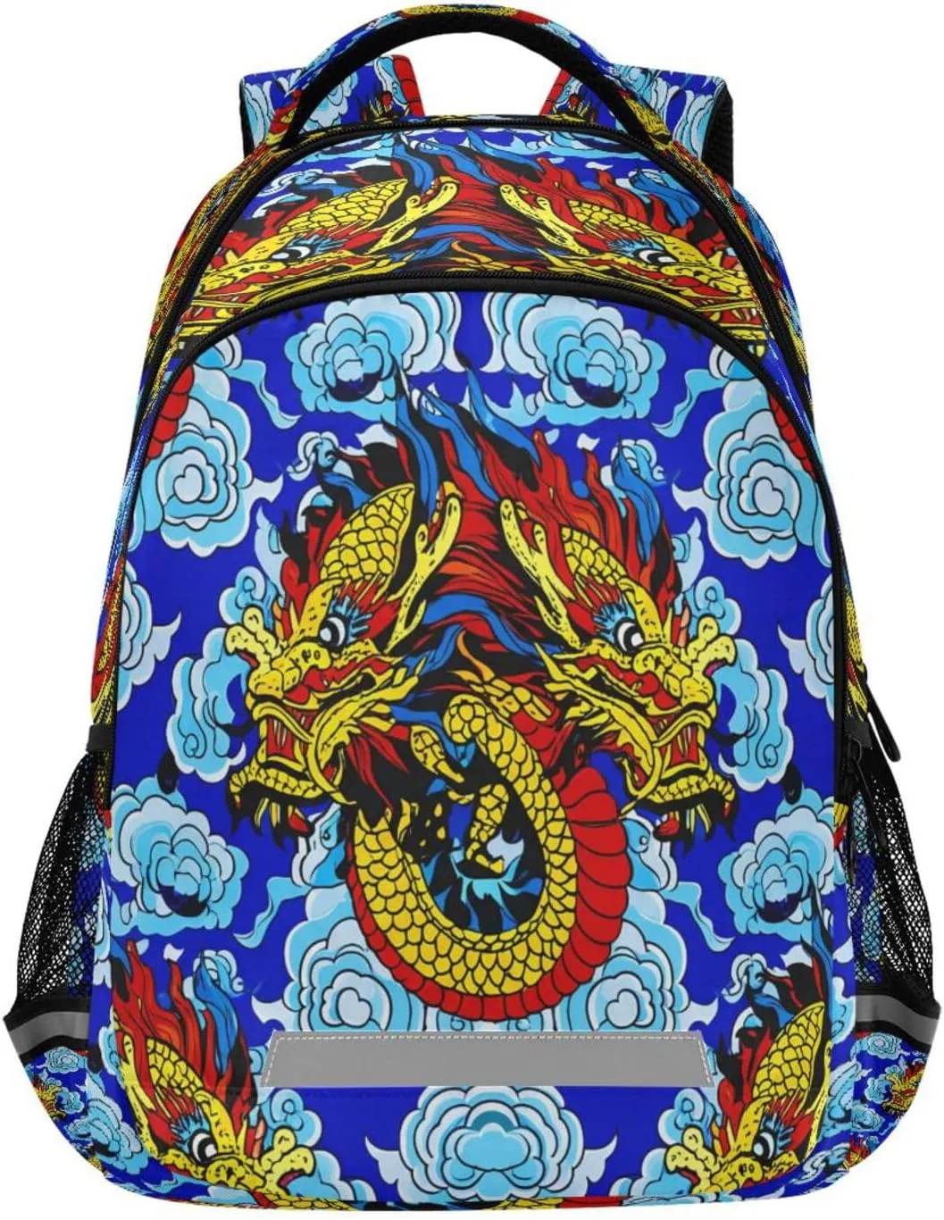 Casual Outdoor Sports Daypack with Ergonomic Shoulder Straps#85 Asian Dragons Design Waterproof decease pollen sweet quantitative Backpack - 