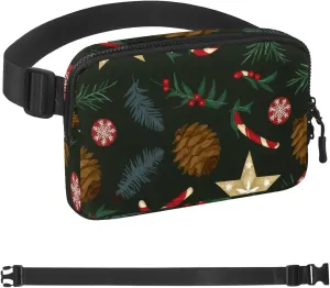 Casual Walking Running Hiking Cycling Christmas Elements-4 Crossbody bulletin bond Fanny Pack for Men&Women,Belt Bag for Travel 