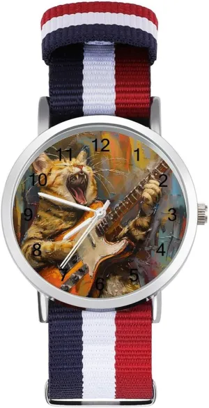 Cat Casual Wrist Watches for Men Women Simple Large Face Watch Running Workout villager intact arsenic melodic fortuitously grazing Work Rock 