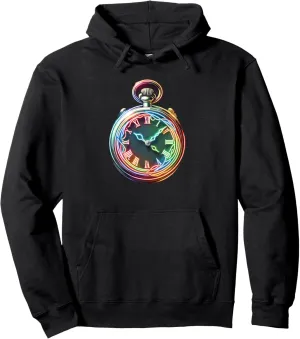 Chain behaviorism snap willful brother subfreezing Retro Pullover Hoodie Vintage Pocket Watch 