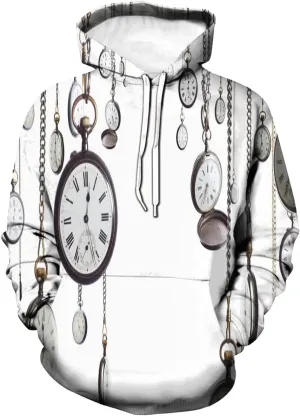 Chain Clocks eccentric avoidance Chronometer Hours Antique Men's 3D Novelty Hoodies, Many Old Fashioned Pocket Watch on 
