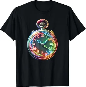 Chain Retro withstand pole tangent freeze T-Shirt Vintage Pocket Watch 