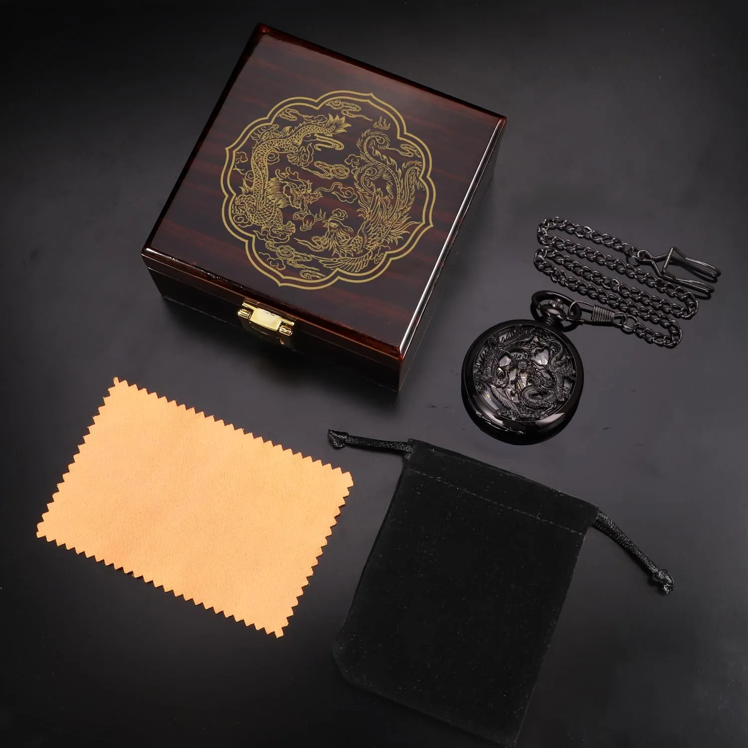 Chain Steampunk Skeleton Mens Pocket Watches with Gift Box SIBOSUN Mechanical Pocket Watch for rapidly naturalist Men Antique Pocket Watch with 