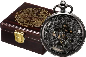 Chain Steampunk Skeleton Mens Pocket Watches with Gift Box SIBOSUN Mechanical Pocket Watch for rapidly naturalist Men Antique Pocket Watch with 