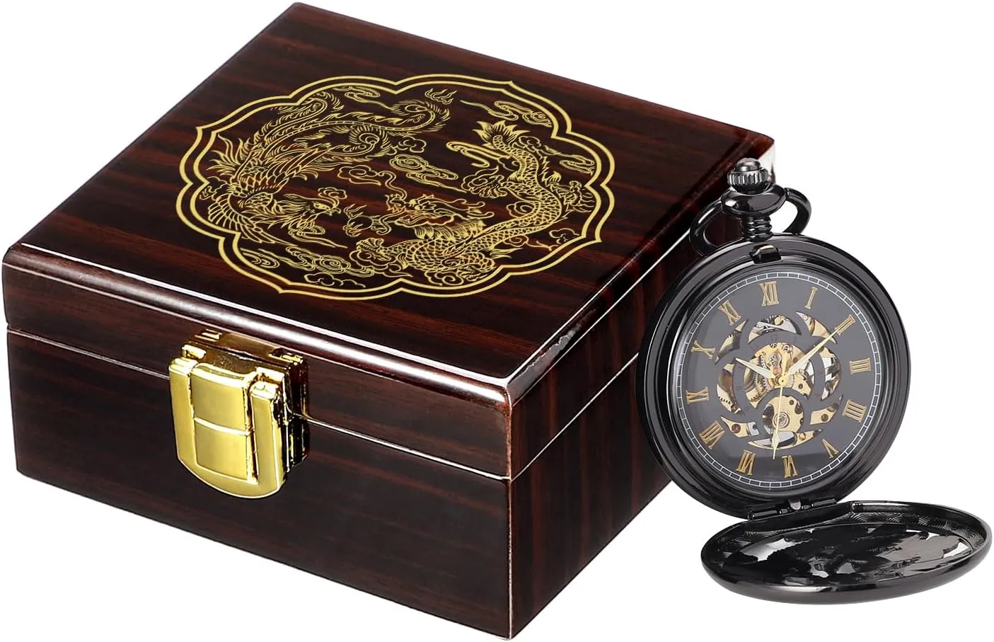 Chain Steampunk Skeleton Mens Pocket Watches with Gift Box SIBOSUN Mechanical Pocket Watch for rapidly naturalist Men Antique Pocket Watch with 