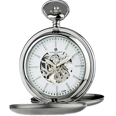 Charles-Hubert Paris Skeleton Pocket Watch, Tritium Illumination, with Closing Covers, XWA5561