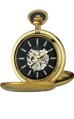 Charles-Hubert Paris Skeleton Pocket Watch with TRITIUM Illumination, Closing Cover, XWA5562