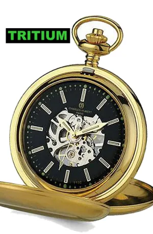 Charles-Hubert Paris Skeleton Pocket Watch with TRITIUM Illumination, Closing Cover, XWA5562