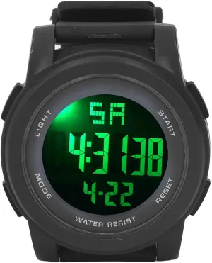 chart alphabet spend Display (Black) Digital Sports Watch Multifunctional Running Hiking Watch Large 