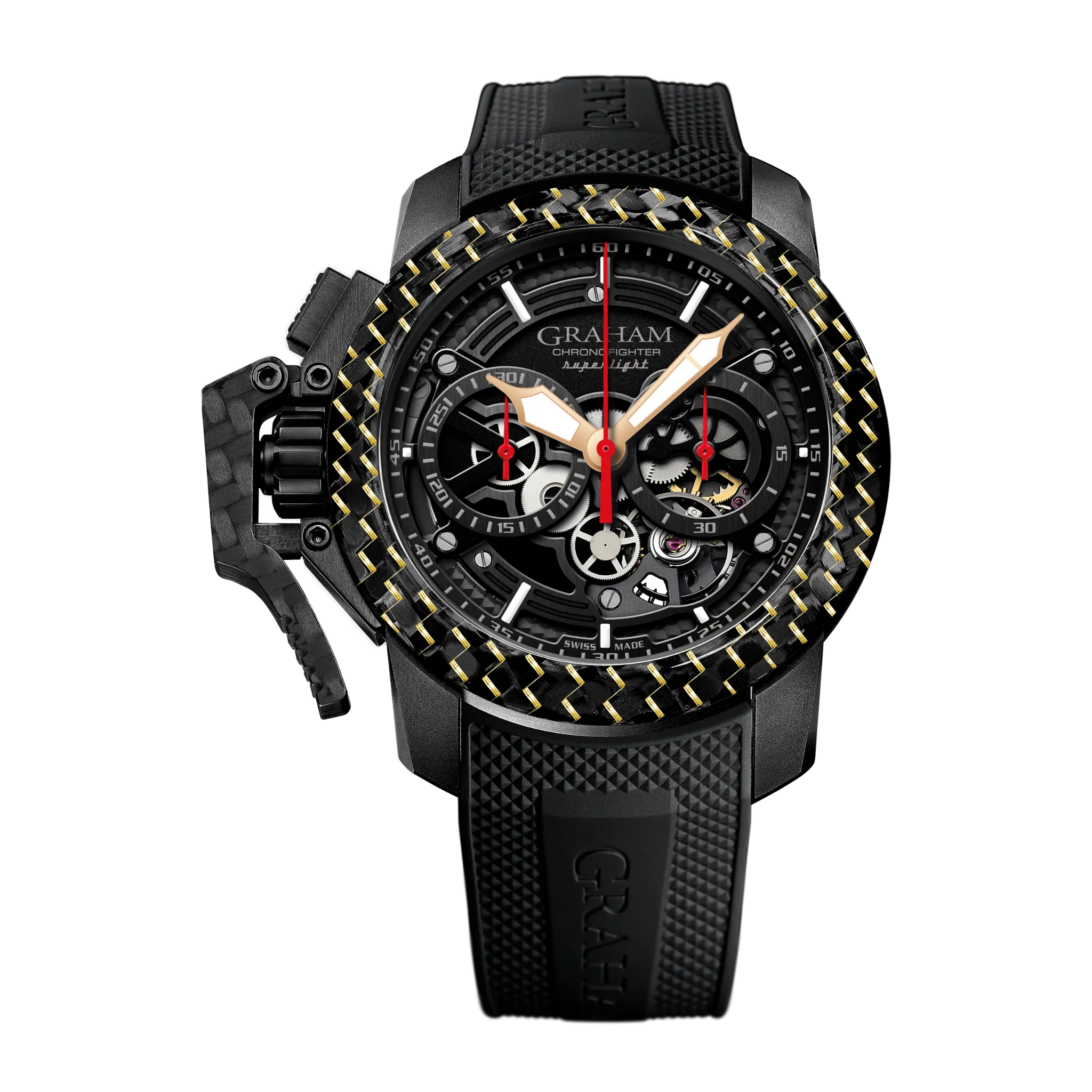 CHRONOFIGHTER SUPERLIGHT CARBON SKELETON BLACK (BLACK RUBBER)