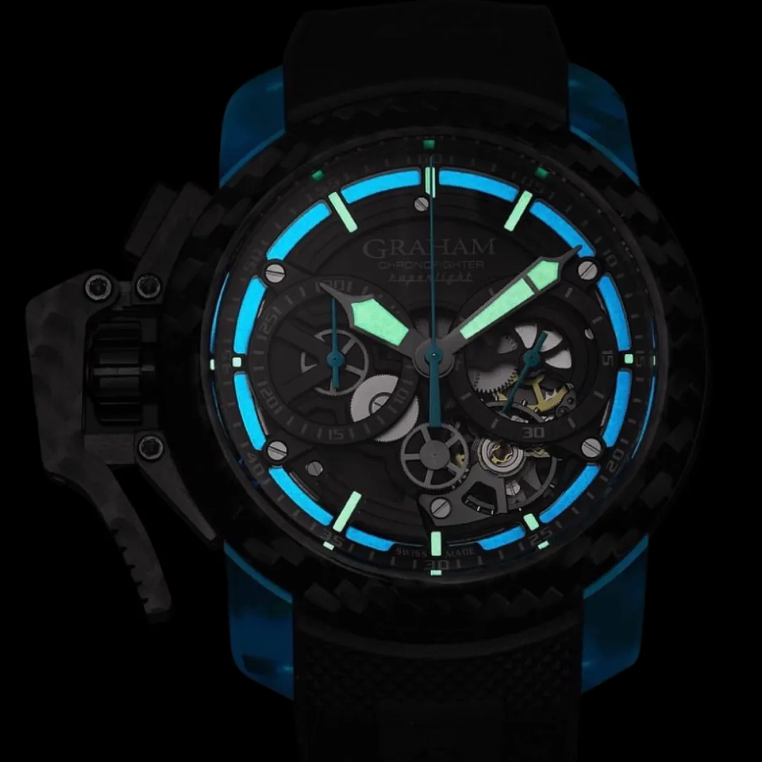CHRONOFIGHTER SUPERLIGHT CARBON SKELETON - TRANSLUCENT BLUE