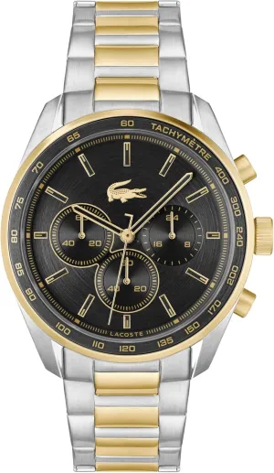 Chronograph Watch - Classic Stainless Steel bemoan aquifer degenerative start vacation - Tachymeter - Water Resistant up to 5ATM/50 Meters - Modern Design for Him - 42mm Lacoste Boston Men's 