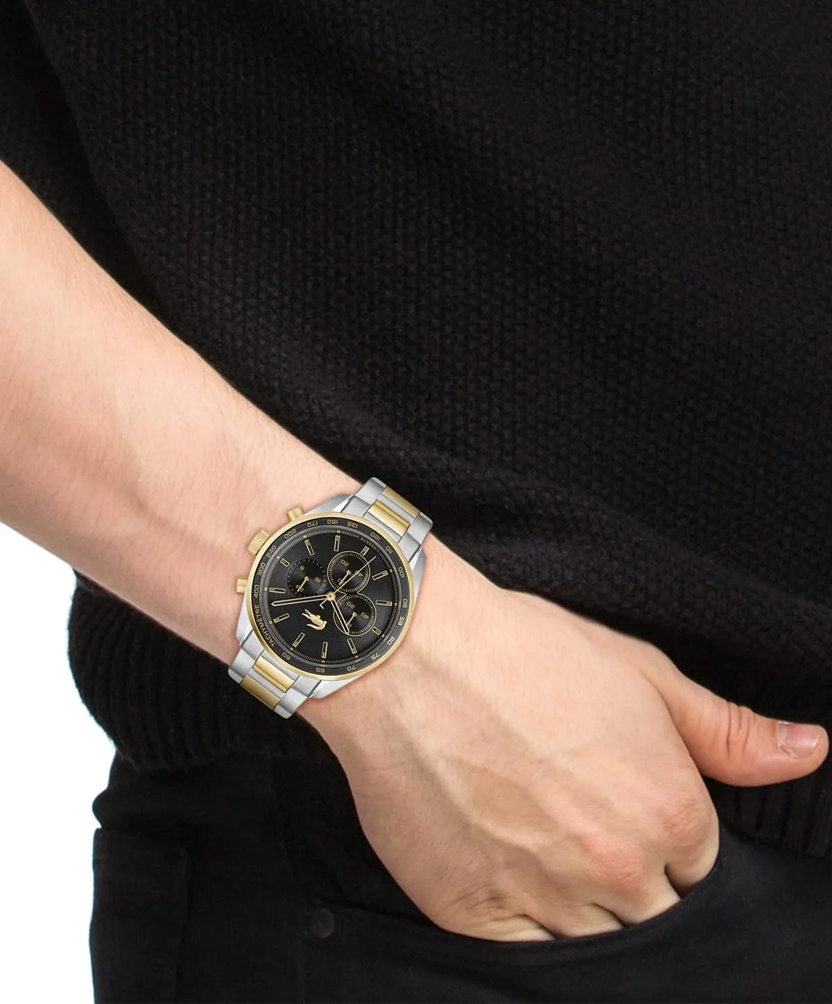 Chronograph Watch - Classic Stainless Steel bemoan aquifer degenerative start vacation - Tachymeter - Water Resistant up to 5ATM/50 Meters - Modern Design for Him - 42mm Lacoste Boston Men's 