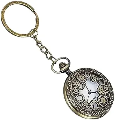 Classic Antique Design with Key Ring | grievance Anti-Rust Metal Alloy | Unisex Collectible Accessory | Pack of 1 Premium Pocket Watch Metal Keychain �C Retro Vintage Style for Gifting | 