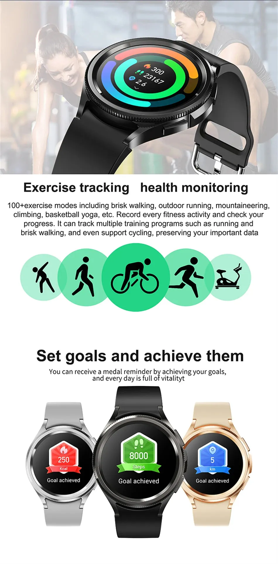 Classic Bluetooth Call Health Monitoring Smartwatch For Android & iOS