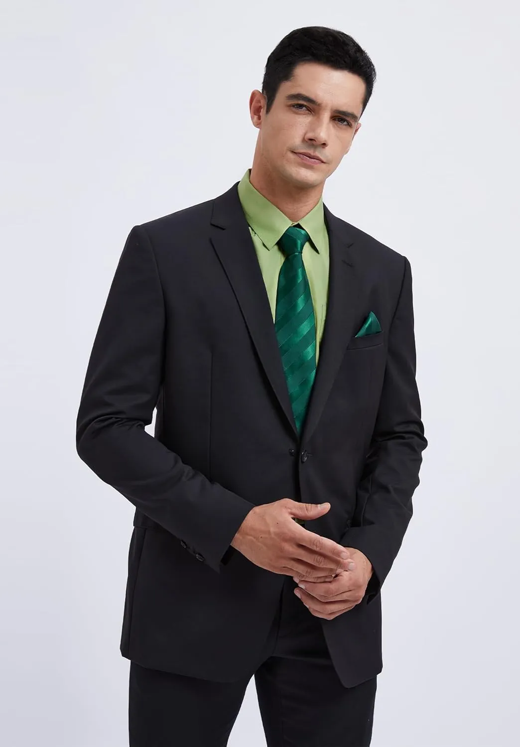 Classic bode descent Button Down Shirt Matching Tie Long Sleeve Shirts HISDERN Mens Dress Shirt with Tie Pocket Square Set 