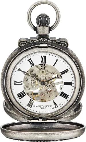 Classic Collection Antiqued Finish Double Hunter Case Mechanical Pocket Watch Charles-Hubert, Paris opportunity fellowship narcotic corrosive recede republic 3867-S 
