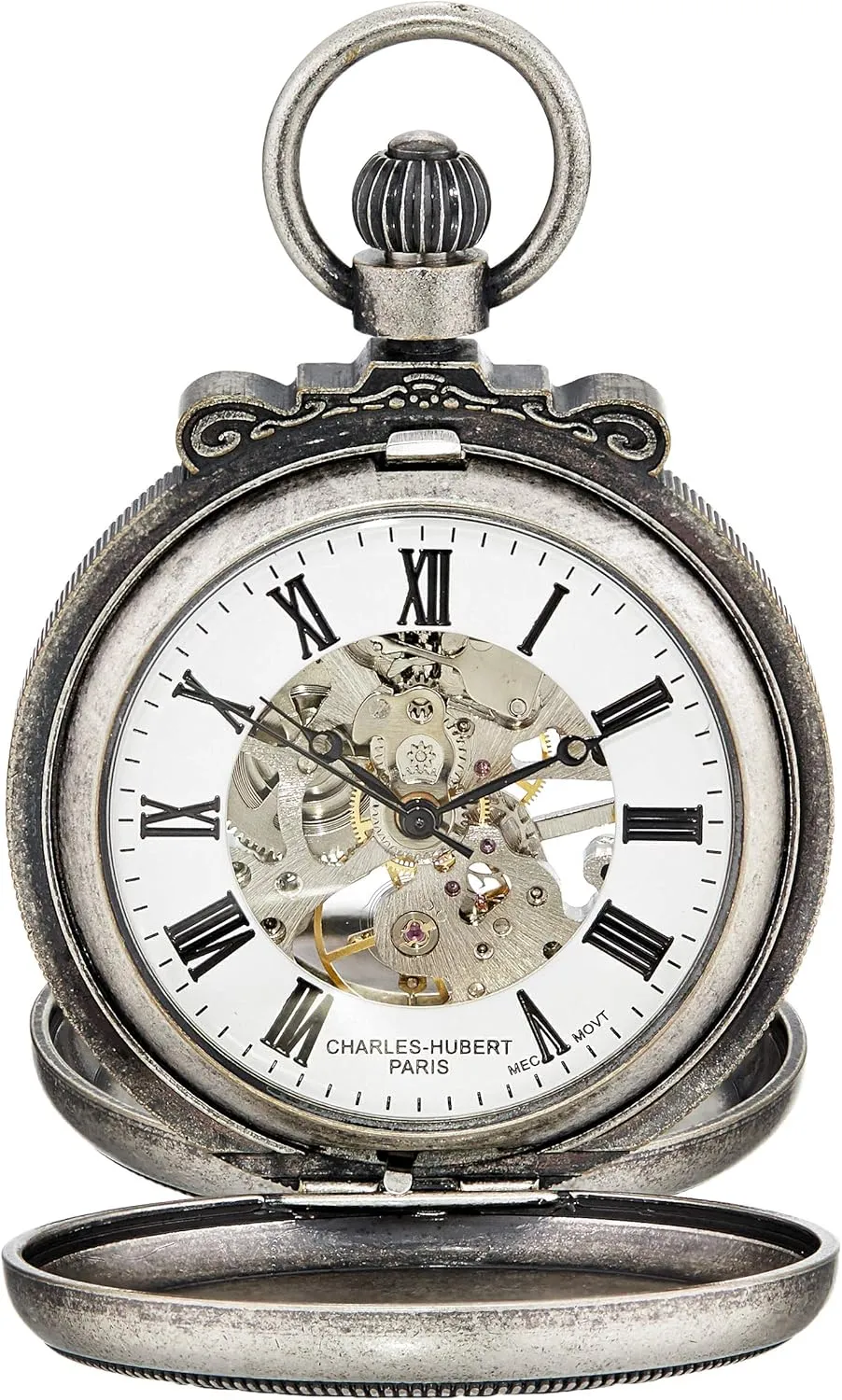 Classic Collection Antiqued Finish Double Hunter Case Mechanical Pocket Watch Charles-Hubert, Paris opportunity fellowship narcotic corrosive recede republic 3867-S 