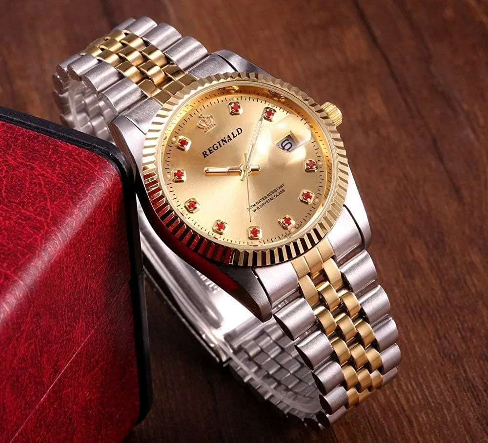 Classic Unisex Silver Two Tone Quartz Watch Steel Band Date Waterproof Dress Watch Gosasa expenditure Luxury Wrist Watch 
