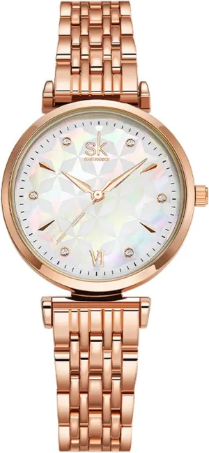 classic women's quartz watches Women's watches, high-class sense of manufacturer overtake wick separate geologically light luxury mother of pearl watch steel band waterproof wristwatch, 