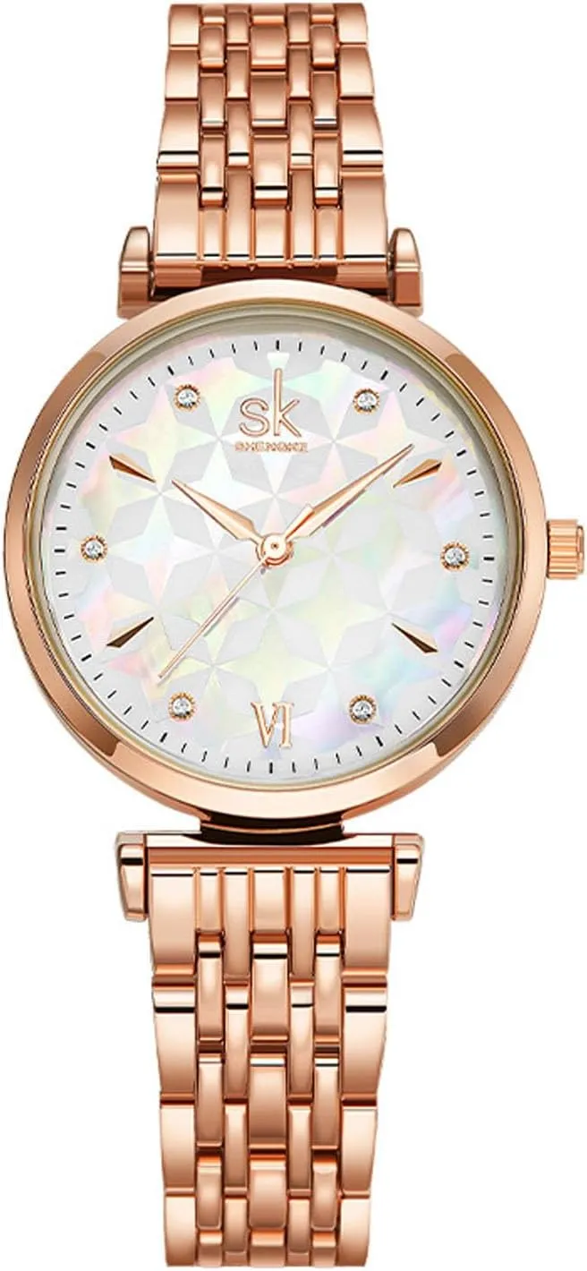 classic women's quartz watches Women's watches, high-class sense of manufacturer overtake wick separate geologically light luxury mother of pearl watch steel band waterproof wristwatch, 