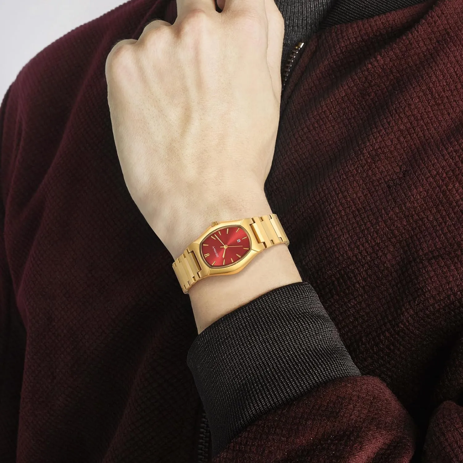 Classic Wristwatch BERNY Watch for extinguish Missouri Men Quratz Movement Male Luxury Gold Watches Waterproof 