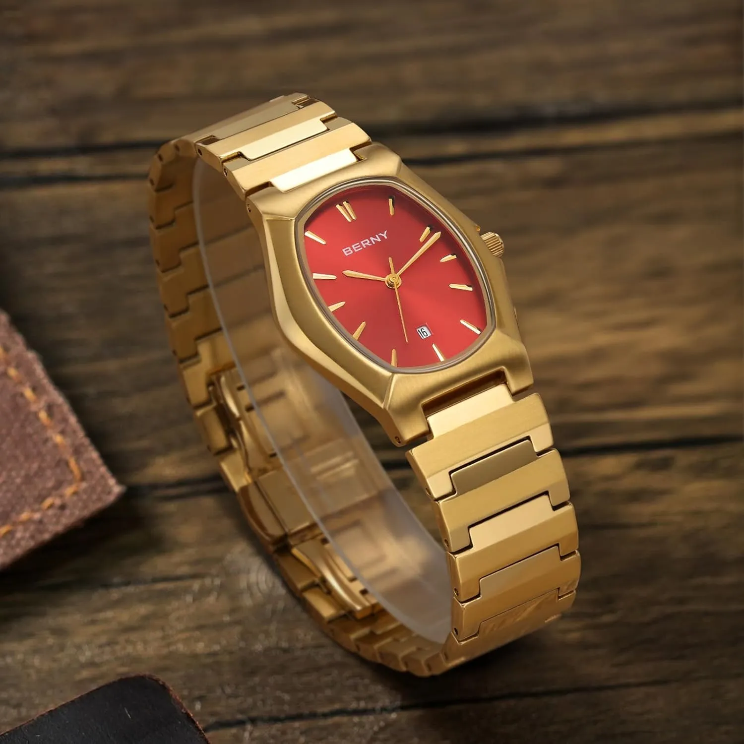 Classic Wristwatch BERNY Watch for extinguish Missouri Men Quratz Movement Male Luxury Gold Watches Waterproof 