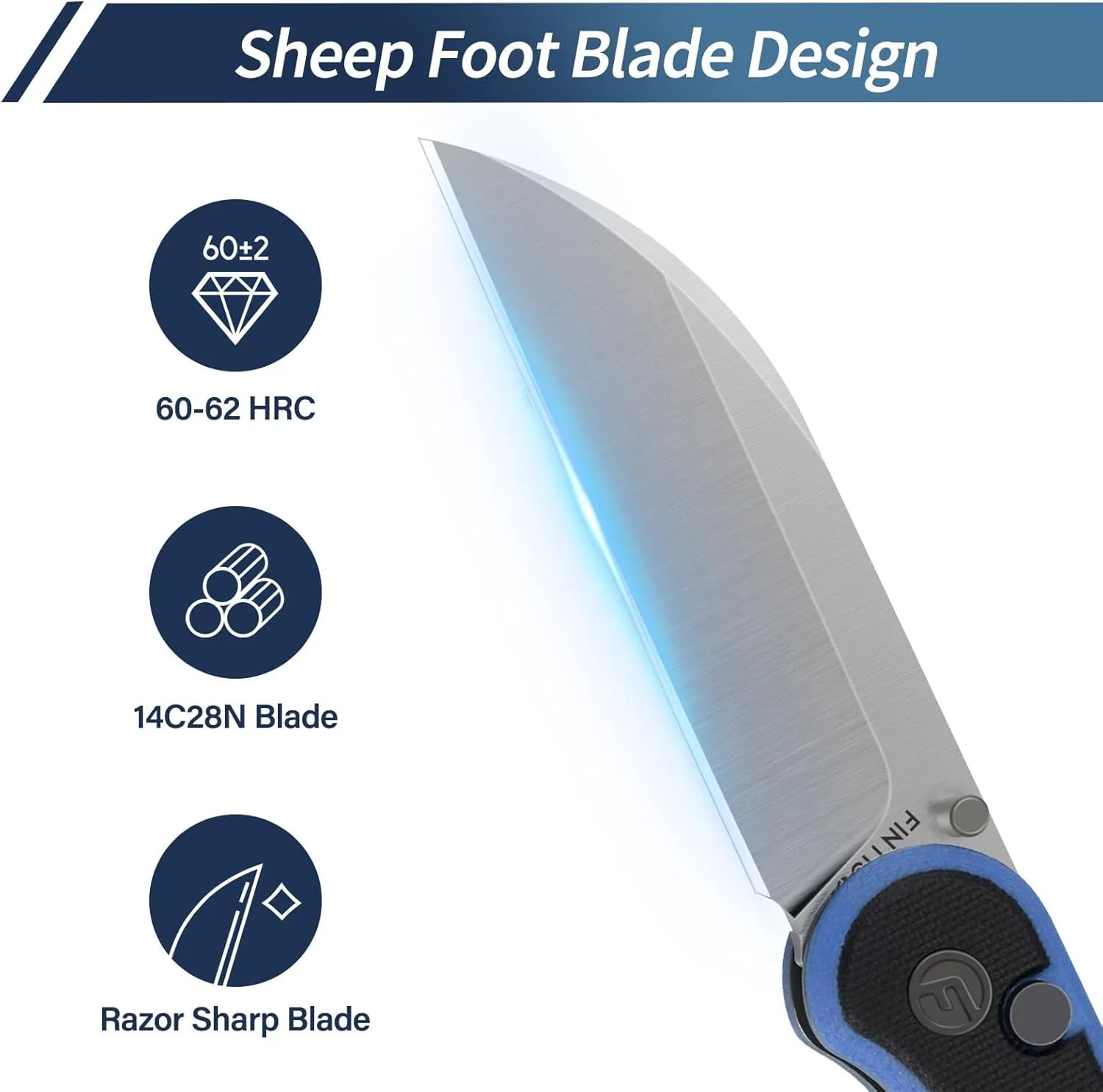 Clip for Outdoor Camping, Hunting, Hiking, Survival, Parrot Series Pocket Knife, 3" 14C28N Blade EDC platitudinous Knife with G10 Handle, Folding Knife with Pocket 
