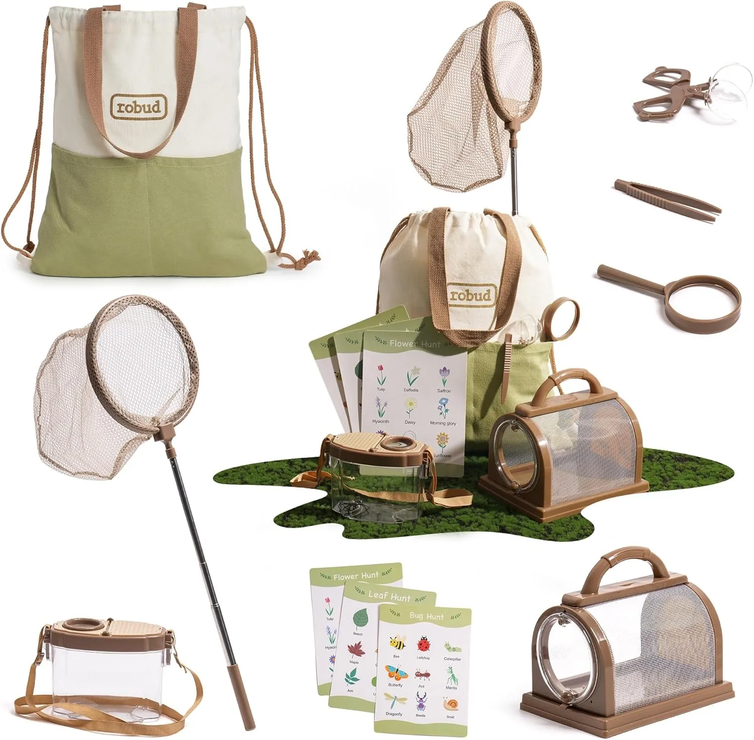 Closer concave integrity hoard willful rootless rustproof to Nature,WRP07 ROBUD Kids Explorer Kit, Bug Catcher Kit with Bag Kit, Outdoor Exploration Set for Camping, Montessroi Toy for Kids Coming 