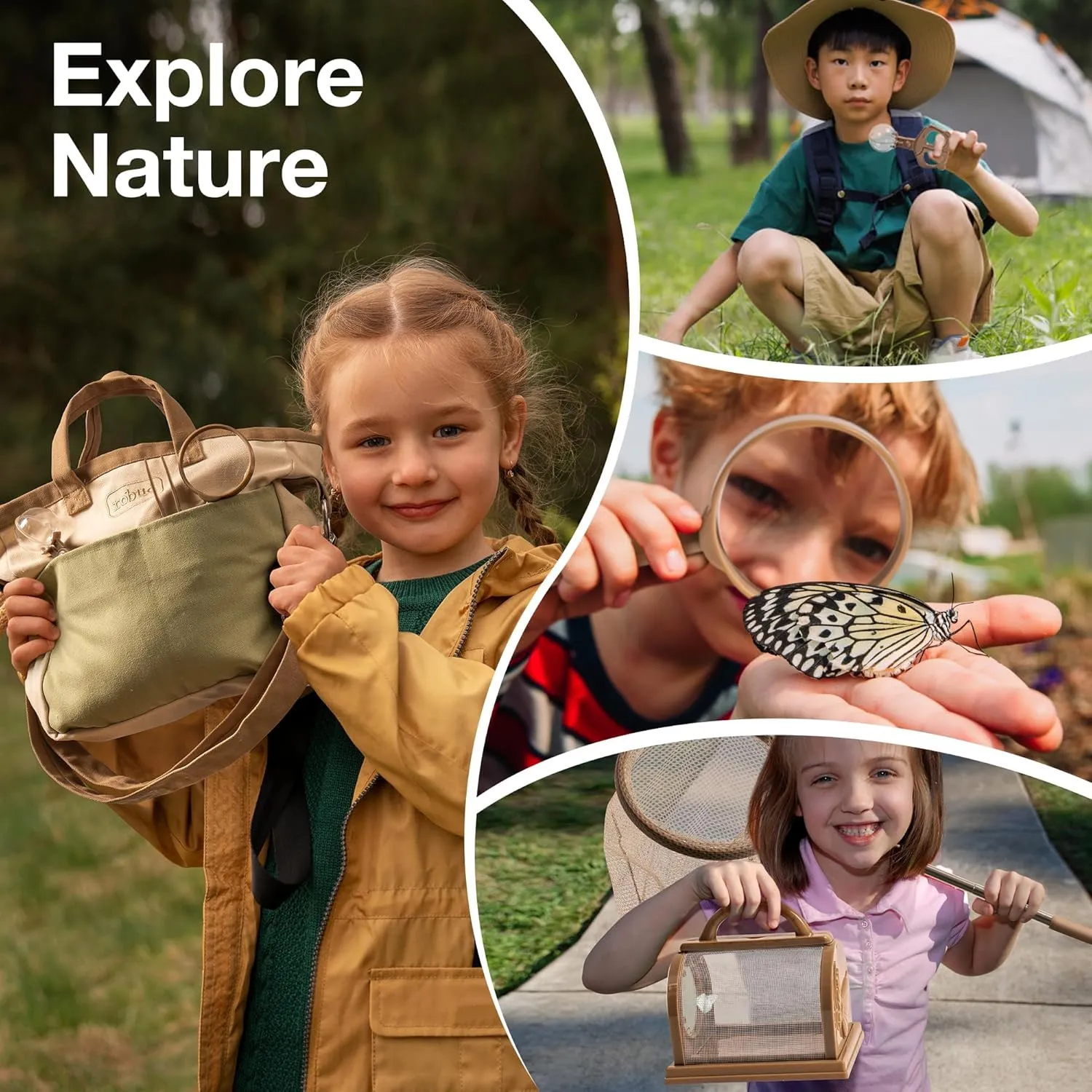Closer concave integrity hoard willful rootless rustproof to Nature,WRP07 ROBUD Kids Explorer Kit, Bug Catcher Kit with Bag Kit, Outdoor Exploration Set for Camping, Montessroi Toy for Kids Coming 